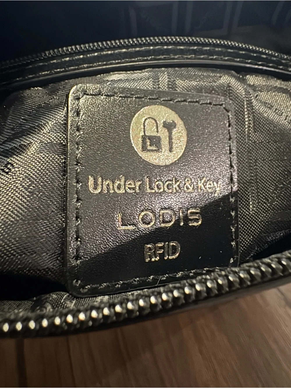 LODIS “Under Lock & Key” Black Crossbody Bag (RFID)